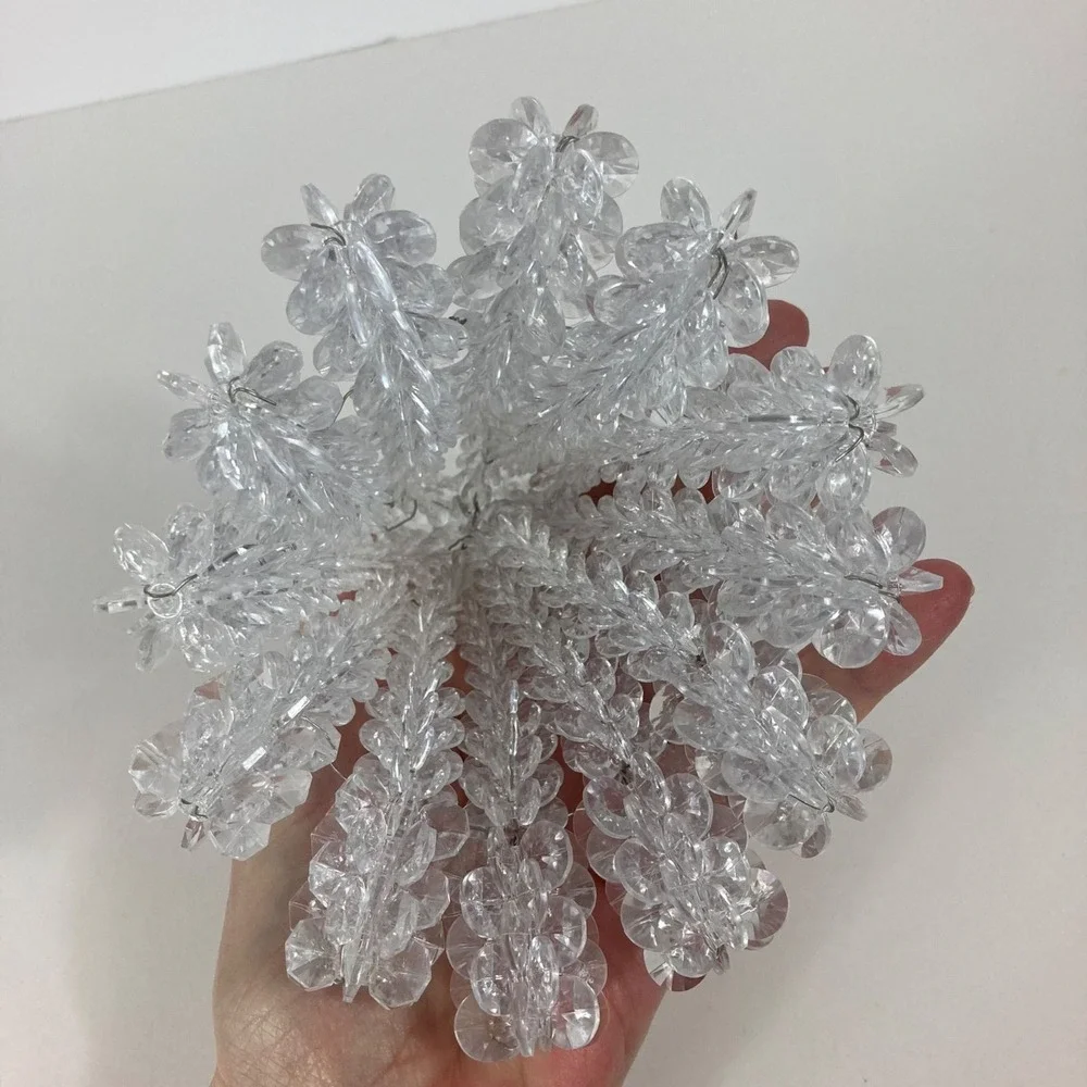 Vintage Bead & Wire Angel Christmas Tree Topper Decoration Clear‎ 5x7